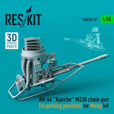 1/35 Reskit AH-64 Apache M230 chain gun (in parking position) for Meng kit