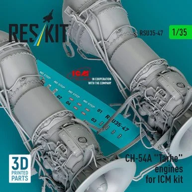 1/35 Reskit CH-54A Tarhe engines for ICM kit (3D Printed) (RSU35-0047)