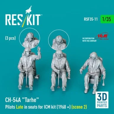 1/35 Reskit CH-54A Tarhe Pilots Late in seats for ICM kit (1968 +) (scene 2) (3 pcs) (3D Printed)