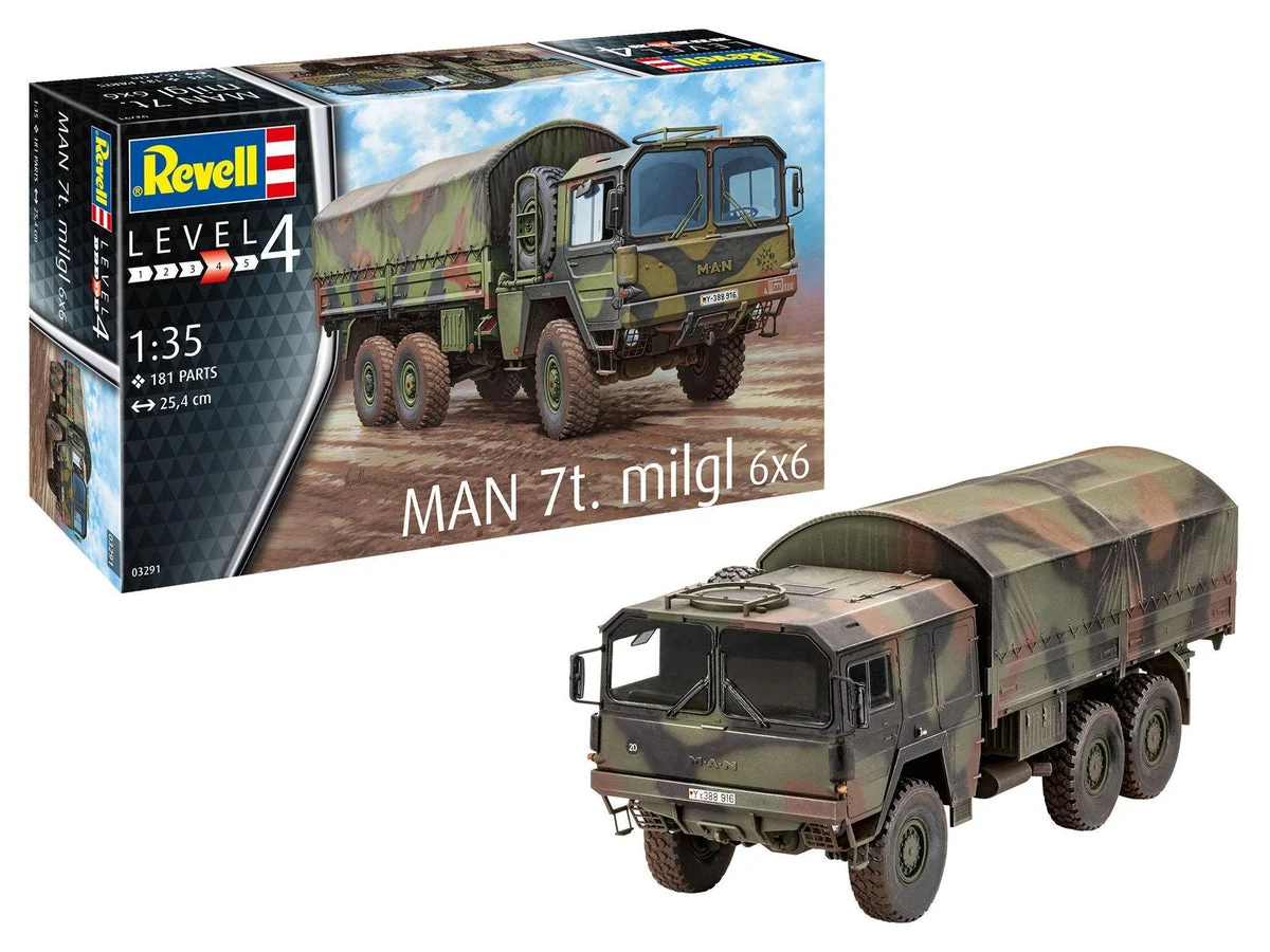 1/35 Revell Germany MAN 7Ton 6x6 Military Vehicle 3291 - Revell-Germany