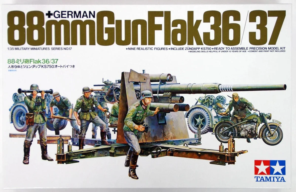 1/35 Tamiya German 88mm Gun Flak 36/37 Kit 35017