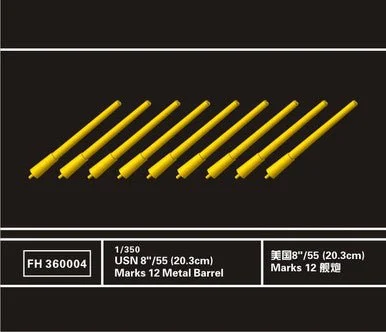1/350 Flyhawk USN 8/55 Mk 12 Metal Gun Barrels (x9) - Flyhawk Models