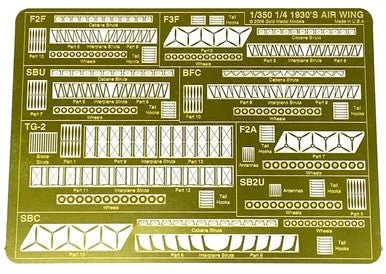 1/350 Gold Medal 1/4 1930'S Air Wing Details Photo Etch Set - Gold Medal Models