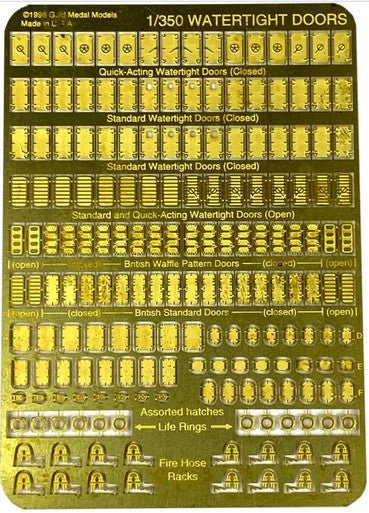 1/350 Gold Medal Watertight Doors (172 doors hatches fire hose racks & life rings) - Gold Medal Models