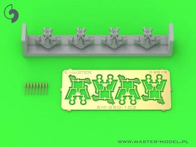 1/350 Master Model French Twin Mount 37mm/50 (1.46in) Model 1933 - (resin PE and turned parts) - (4pcs)