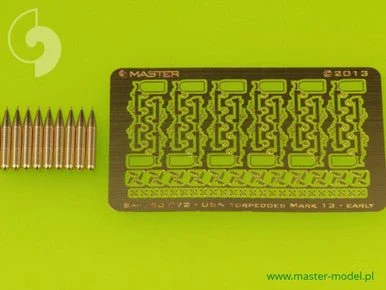 1/350 Master Model USN Airborne torpedoes Mark 13 (22.4in) with trolleys - early type (10pcs)