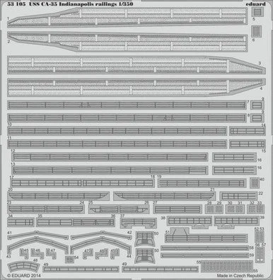 1/350 Ships- USS Indianapolis CA35 Railings for ACY