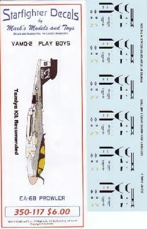 1/350 Starfighter Decals - EA-6B Prowlers VMAQ-2 Play Boys Air Wing 8 USS Nimitz 1981