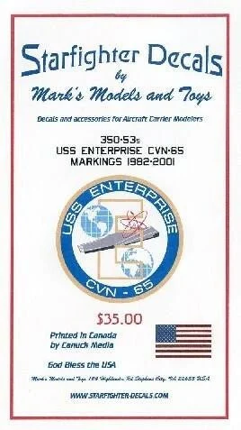 1/350 Starfighter Decals - USS Enterprise CVN65 1982-01 for Tamiya Kit