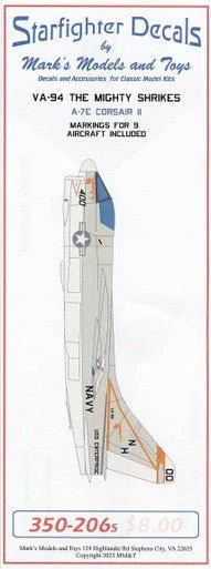 1/350 Starfighter Decals VA-94 Mighty Shrikes High Viz 1984