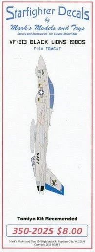 1/350 Starfighter Decals - VF213 Black Lions CVW-11 1980s High Viz