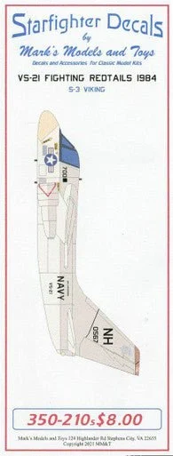 1/350 Starfighter Decals - VS-21 Fighting Redtails 1984 S-3 Viking