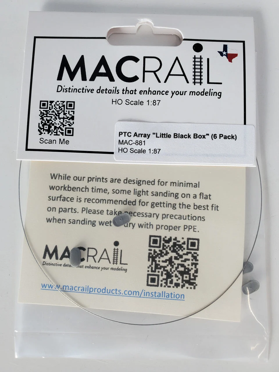 Mac Rail HO PTC Array "Little Black Box" (6 Pack) - Mac Rail Products