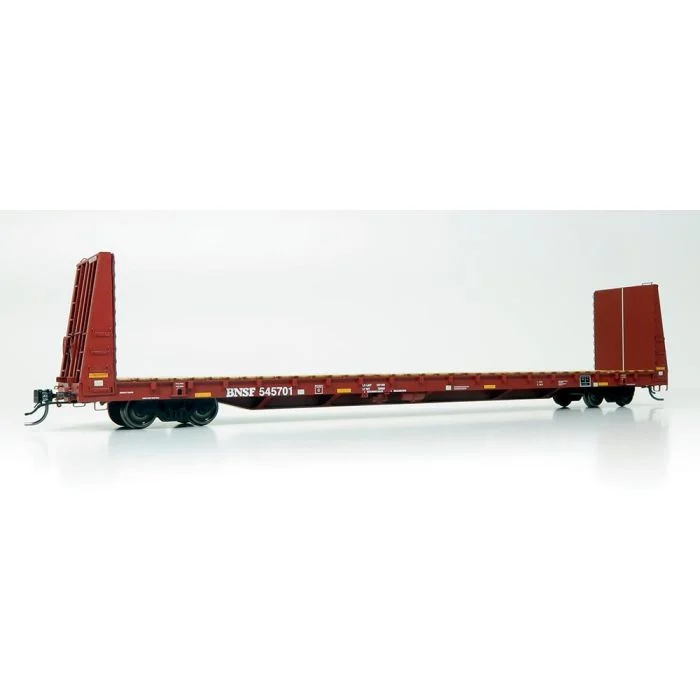 Rapido HO Scale BNSF #545801 Marine Industries Bulkhead Flatcar Single - 147008A