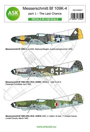 1/48 Art Scale Messerschmitt Bf 109K-4 part 1 - "The last chance", captured birds