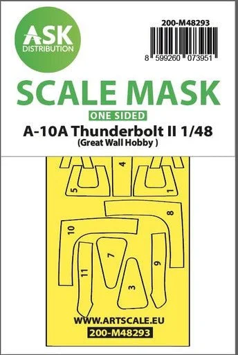 1/48 Artscale A-10A Thunderbolt II one-sided express fit mask for GWH