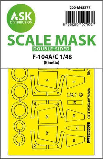 1/48 Artscale F-104A/C double-sided express fit mask for Kinetik
