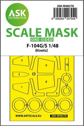 1/48 Artscale F-104G/S one-sided express fit mask for Kinetik