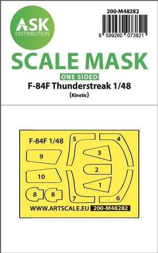 1/48 Artscale F-84F Thunderstreake one-sided express fit mask for Kinetic