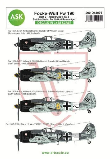1/48 Artscale Focke-Wulf Fw 190A-8/R2 part 2 - JG 3 Butcherbirds / Fw 190A-8 Rammjager