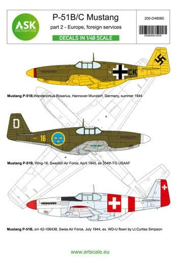 1/48 Artscale P-51B/C Mustangs part 2 - Over Europe in foreign services