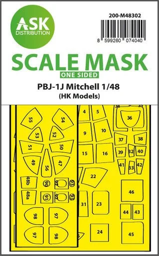 1/48 Artscale PBJ-1J Mitchell one-sided express fit mask for HK Models