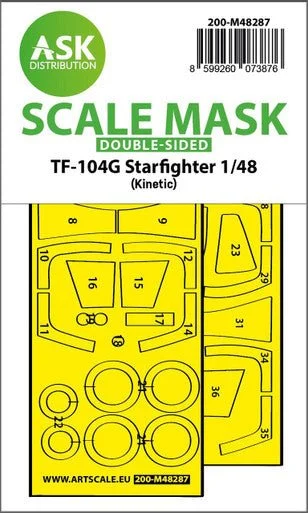 1/48 Artscale TF-104G Starfighter double-sided express fit mask for Kinetic