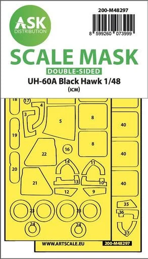 1/48 Artscale UH-60A Black Hawk double-sided express fit mask for ICM