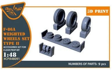 1/48 Clear Prop F-86A Weighted wheels set type 2 (CP)