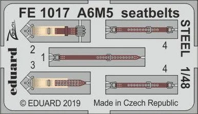 1/48 Eduard A6M5 seatbelts STEEL for TAMIYA