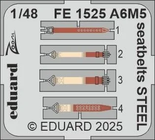 1/48 Eduard A6M5 seatbelts STEEL Zoom set for EDUARD kit
