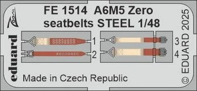 1/48 Eduard A6M5 Zero seatbelts STEEL Zoom set for FINE MOLDS kit