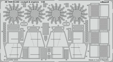 1/48 Eduard B-24D cockpit & engines Photo etched set for HOBBY BOSS kit