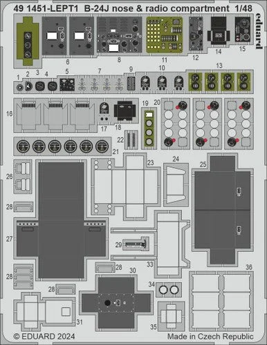 1/48 Eduard B-24J nose & radio compartment for HOBBY BOSS