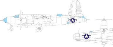 1/48 Eduard B-26G Marauder US national insignia MASK for ICM kit