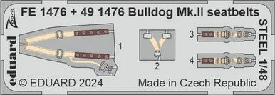 1/48 Eduard Bulldog Mk.II seatbelts STEEL Zoom set for AIRFIX for AIRFIX