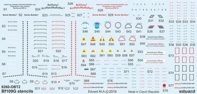 1/48 Eduard Decal Bf 109G stencils for Eduard