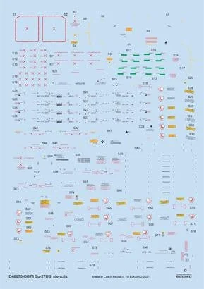 1/48 Eduard Decal Su-27UB stencils for Academy/Kittyhawk/Great Wall Hobby