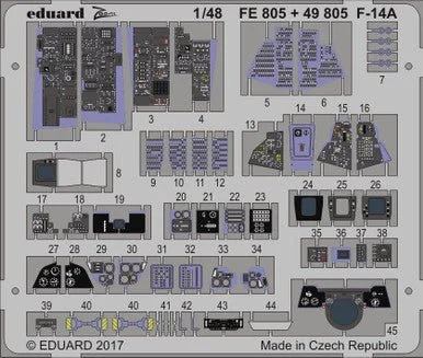 1/48 Eduard F-14A Interior for Tamiya (Pre-Painted)
