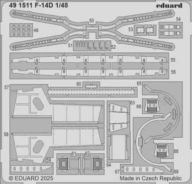 1/48 Eduard F-14D Photo etched set for GREAT WALL HOBBY kit