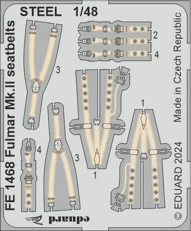 1/48 Eduard Fulmar Mk.II seatbelts STEEL Zoom set for TRUMPETER