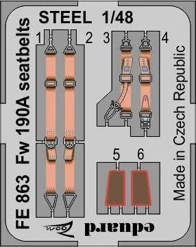 1/48 Eduard Fw 190A seatbelts STEEL Zoom set for EDUARD kit