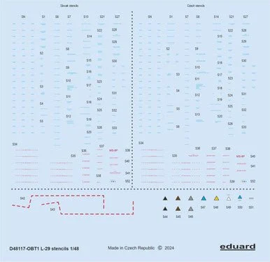 1/48 Eduard L-29 stencils for EDUARD/AMK