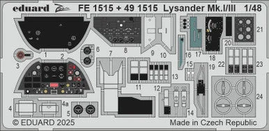 1/48 Eduard Lysander Mk.I/III Zoom set for AIRFIX kit