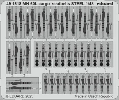 1/48 Eduard MH-60L cargo seatbelts STEEL Photo etched set for ICM kit