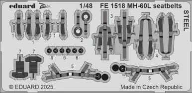 1/48 Eduard MH-60L seatbelts STEEL Zoom set for ICM kit