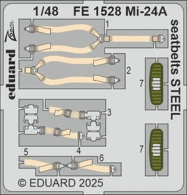 1/48 Eduard Mi-24A seatbelts STEEL Zoom set for TRUMPETER kit