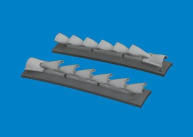 1/48 Eduard P-40 cold weather exhaust stacks fishtail PRINT Brassin