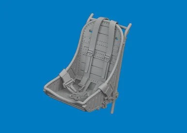 1/48 Eduard P-40 seat w/ integral belts Type 1 PRINT Brassin for EDUARD kit
