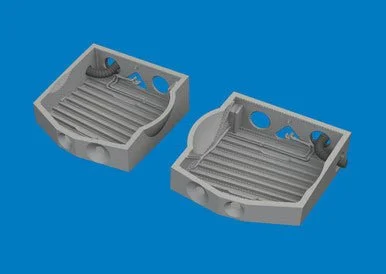 1/48 Eduard P-40 wheel bays PRINT Brassin for EDUARD kit